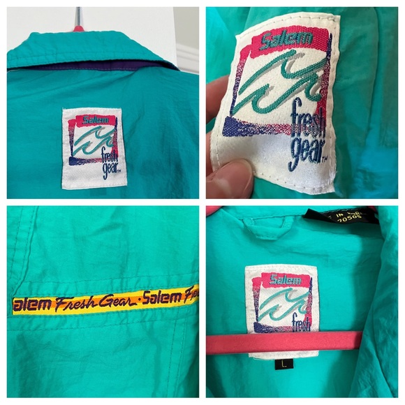 Salem Fresh Gear size large windbreaker suit. Pants and top are both large - Picture 12 of 12